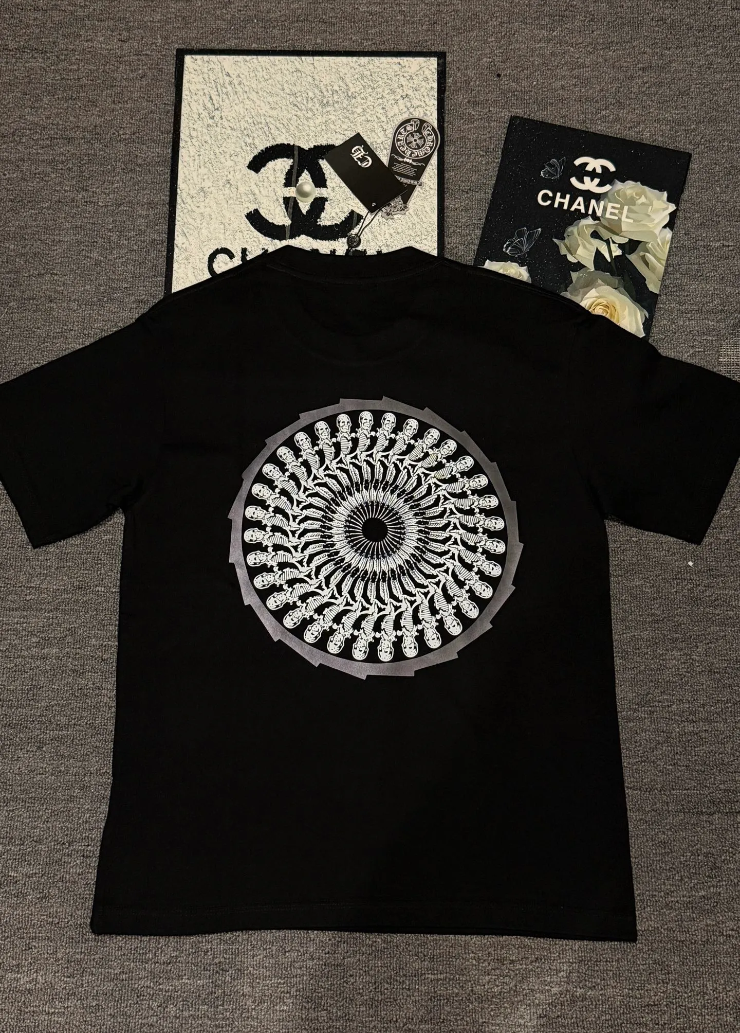 （ ） :YH 025 CH LOGO 1:1 Same Style 32 Breathable 1x 1 oversize 1:1 :White Black Size:S-XL